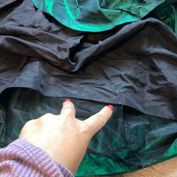 Gunne Sax By Jessica McClintock 80’s-90’s Halter Taffeta Green Bow Dress - Picture 11 of 16